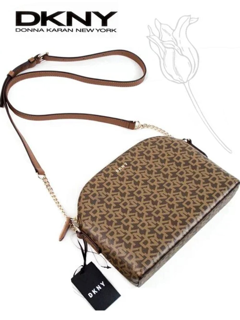 DKNY Corrie Monogram Dome Crossbody Bag